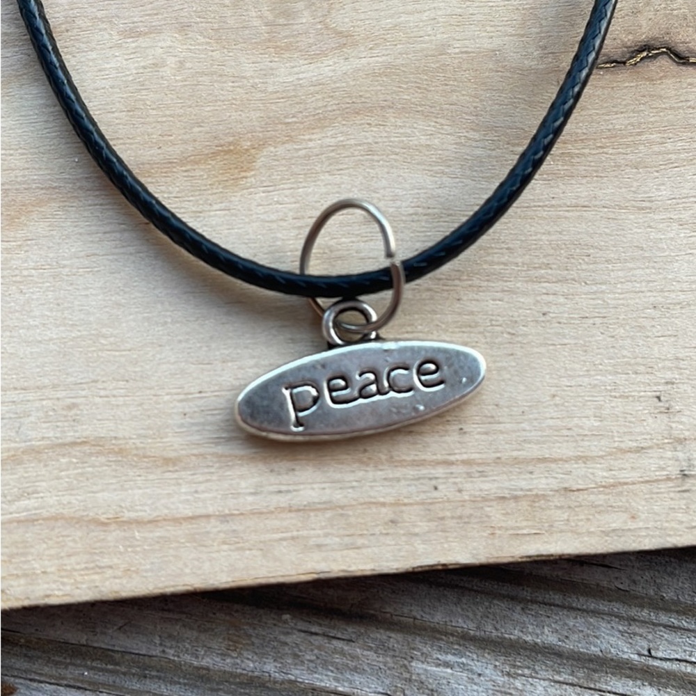 Homemade black cord necklace with Charm